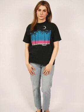 80s Hawaii T-Shirt (XL) black vintage single stitch retro neon graphic tee indie
